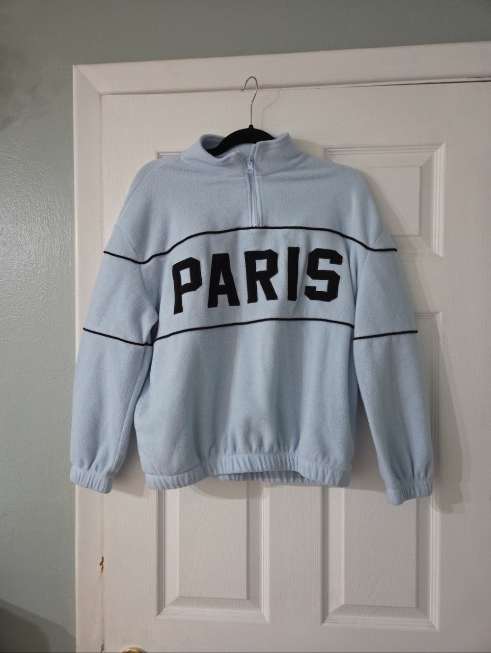 Rebellious One Light Blue 'PARIS' Half-Zip Sweater